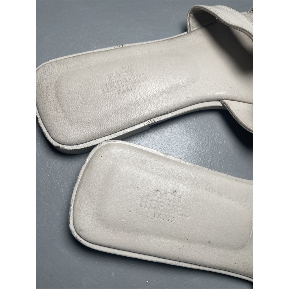 Hermes Oran Calf Skin Leather Slip-On Sandals Women's EU 38 - Picture 5 of 10